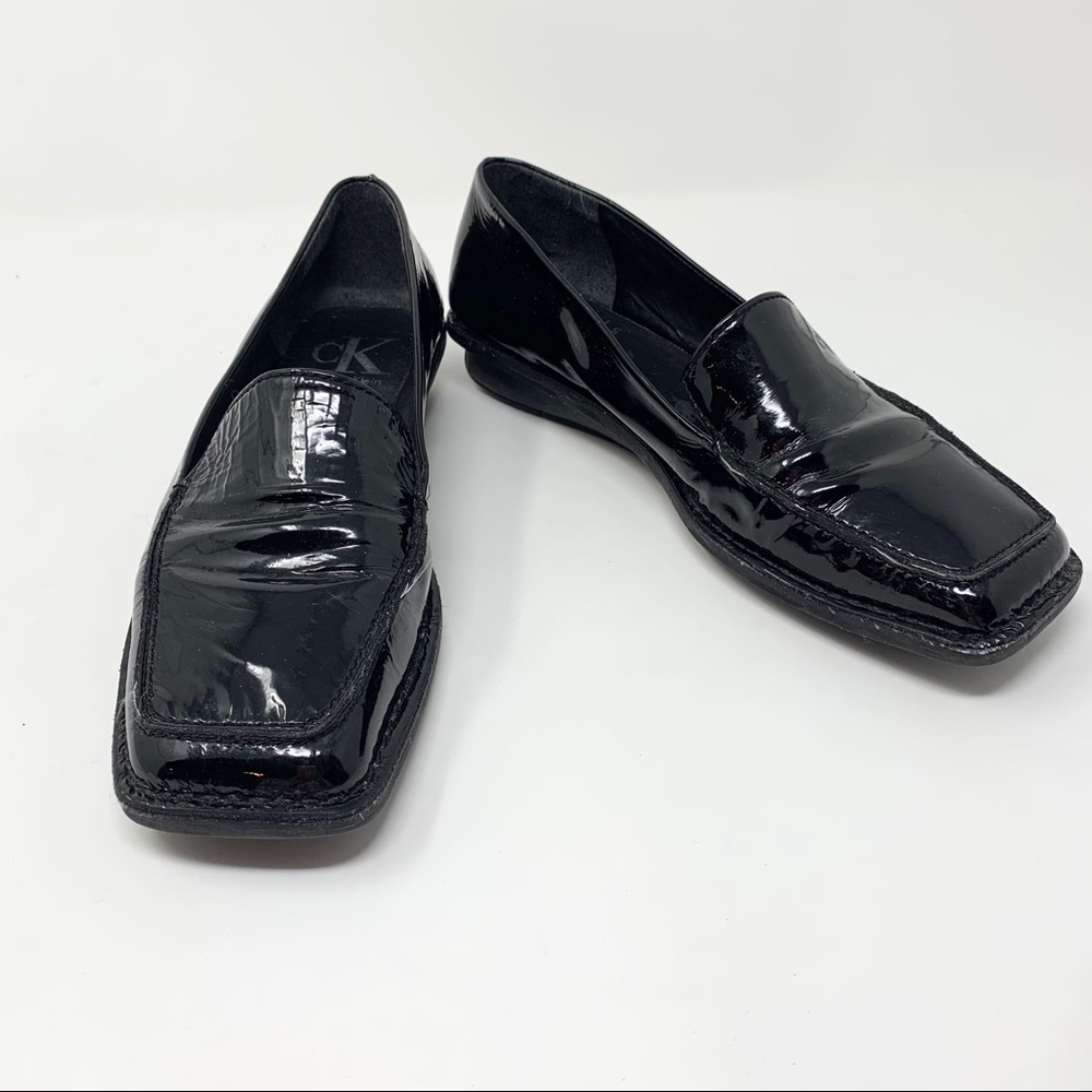 Calvin Klein Square Toe Leather Loafers